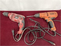 Lot of 2 Corded Power Drills