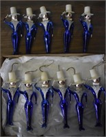 Dancing Figure Glass Christmas Ornaments