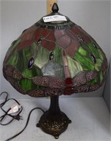 contemporary stain glass dragon fly lamp on cast m