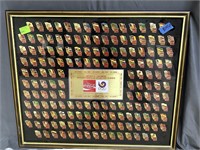 XXIV Olympic Coca-cola collector pin set Framed -