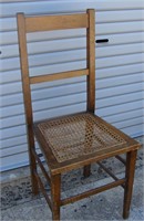 Art Nouveau Side Chair-	Rattan, Wood