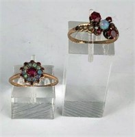 10K Gold Vintage Rings with Opals & Colored Stones