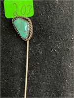 Sterling Turquoise Pin