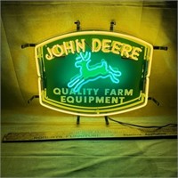 20" John Deere Quality Farm Equipment Glass Neon S