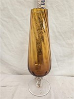 Vintage Amber Footed Vase