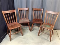 Four Wooden Spindle Back Chairs