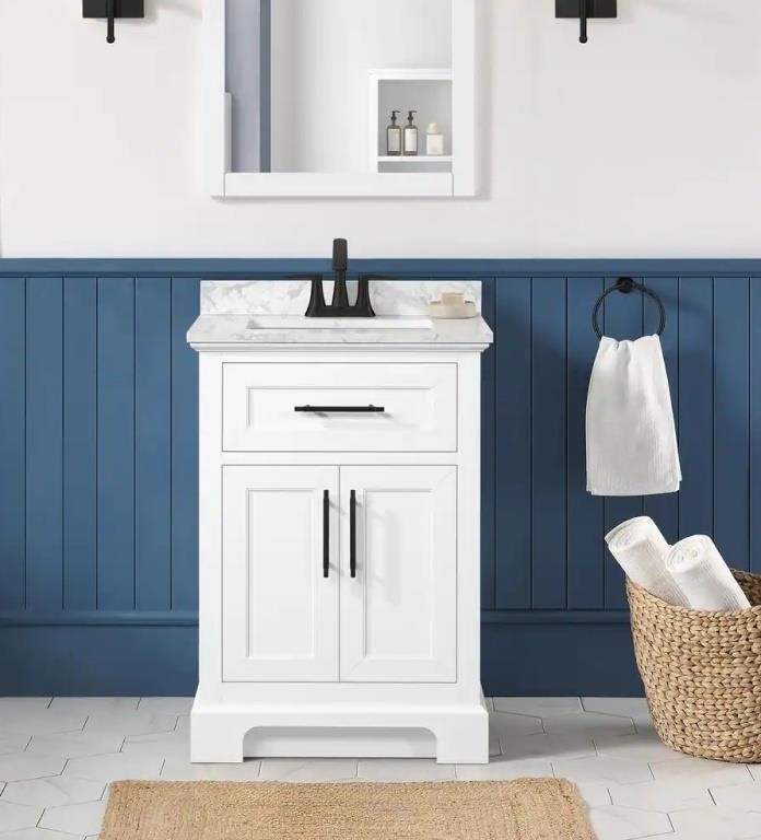 Doveton 36 in. Single Sink Freestanding White