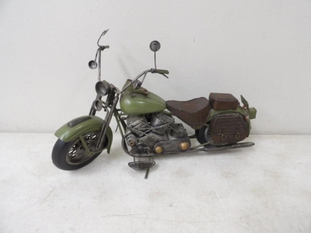 Metallic Motorcycle Ornament Green Artistic