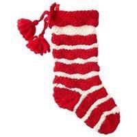 NIOB XMAS REVERSE STRIPE STOCKING - RED