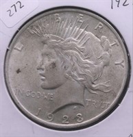 1923 PEACE DOLLAR  AU