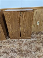 Wooden Locking Media Storage Cabinet