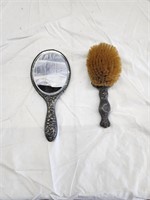 Vintage Vanity Mirror and Brush
