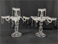 (2) Crystal Glass Candelabra