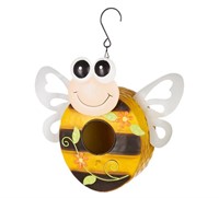 Yellow Metal Bumblebee Birdhouse NEW