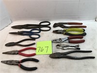 Pliers, wire cutters, tin snips