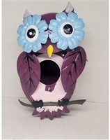 Rustic Purple OWL Metal Birdhouse NEW