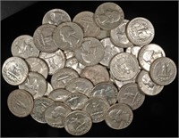 (1 ROLL) 1964 SILVER WASHINGTON QUARTERS