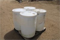 (4) 55Gal Poly Barrels