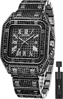 Fashion Hip Hop Men's Crystal Watch Bling Bling