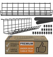 2pcs - 15" Under Desk Cable Management Tray -