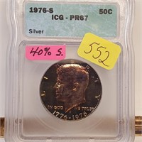 ICG 1976-S PR67 JFK Half $1 Dollar 40% Silver