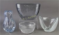 Four Pieces Continental Mid Century Glass
