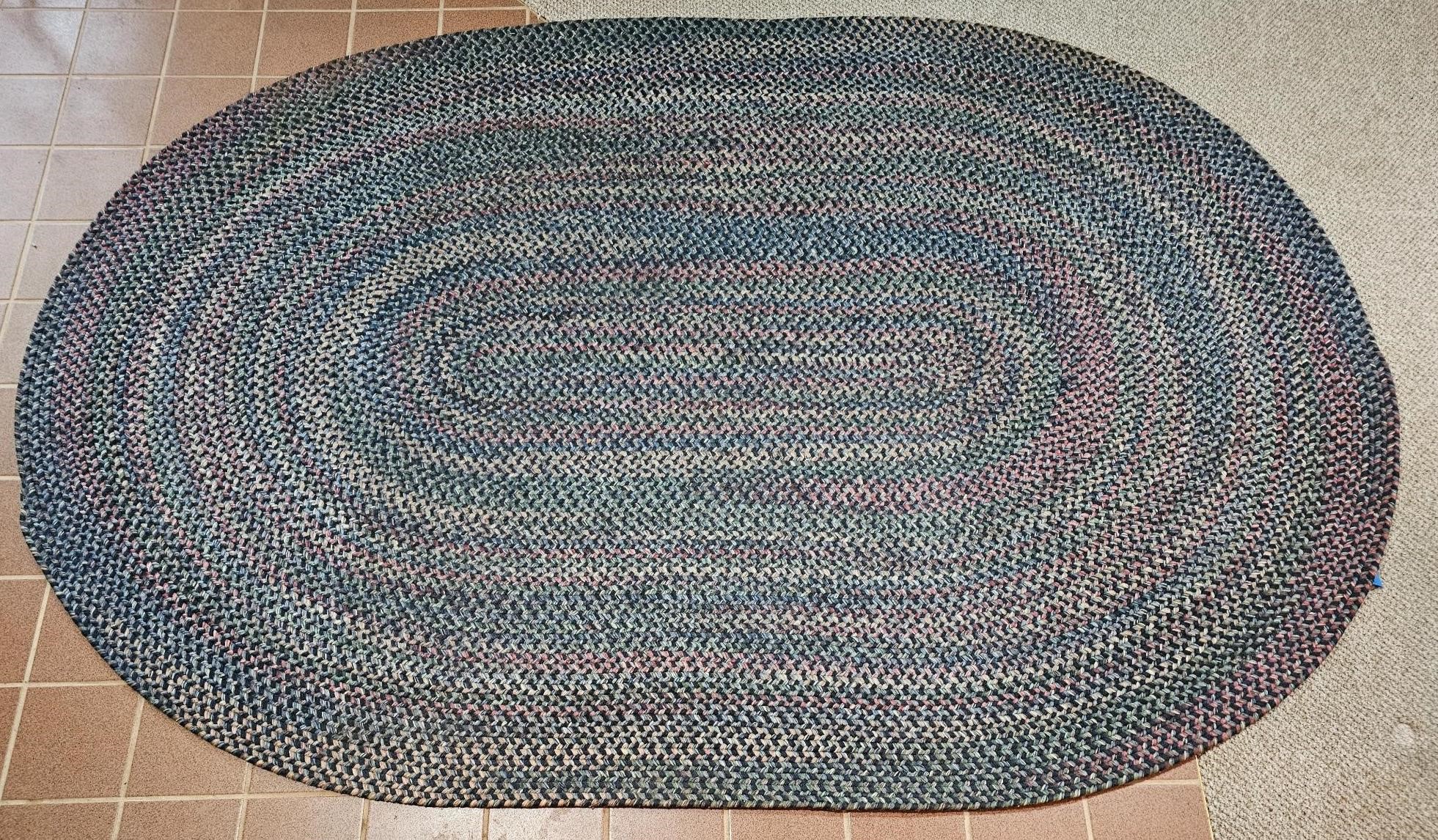 Large Oval Braided Rug 9' x 6'