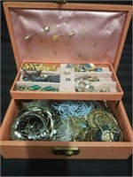 Vintage Jewelry box with contents