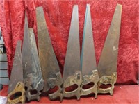 (7)Vintage Mostly Disston wood saws.