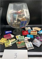 Vintage Matchbook Collection & Brandy Snifter