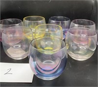 8 MCM Federal Rainbow Roly Poly Tumblers