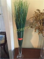 Glass Vase w/ Greens - 22"