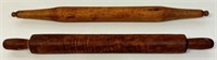 TWO FABULOUS ANTIQUE WOODEN ROLLING PINS