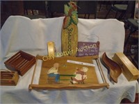Wood Tray & Wood Collectibles