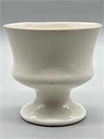 Vintage White Ceramic Footed Vase