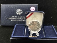 Silver Library of congress Comm coin in box