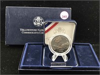 Silver yellowstone park Comm coin in box