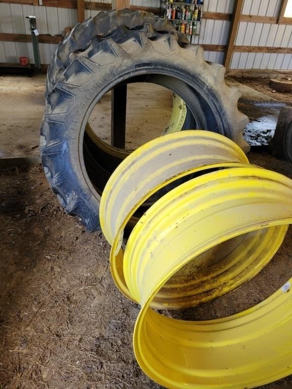 3 TRACTOR REAR TIRES AND RIMS