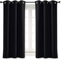 NICETOWN Black Out Curtain Panel Shade Black Solid