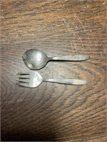 Sterling Silver Childs Fork & Spoon
