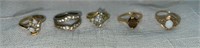 (5) Vintage Costume/Fashion Rings