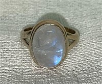 .925 Sterling Silver Moonstone Ladies Ring