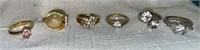 (6) Vintage Costume/Fashion Rings