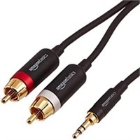 3.5mm to 2-Male RCA Adapter Audio Stereo Cable - 8