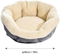 Round Self Warming Pet Bed For Cat or Dog, 18 x 8