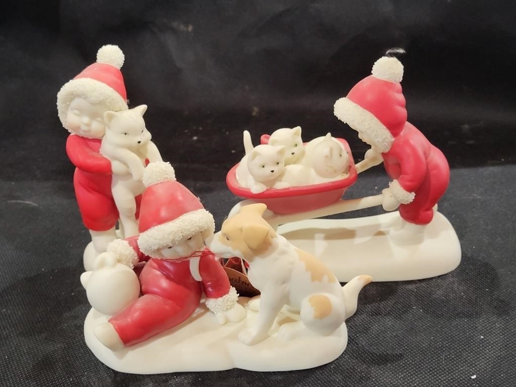 Dept 56 Red Snow Babies w/ Animals Figurines