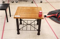 Wooden Top & Metal Base Side Table