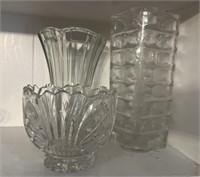 Glass vase lot. 8.5” T, 9.5” T & 4.25” T