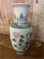 10" Hand Painted Floral Vase
