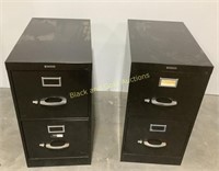 (2) Anderson Hickory 2 Drawer File Cabinet